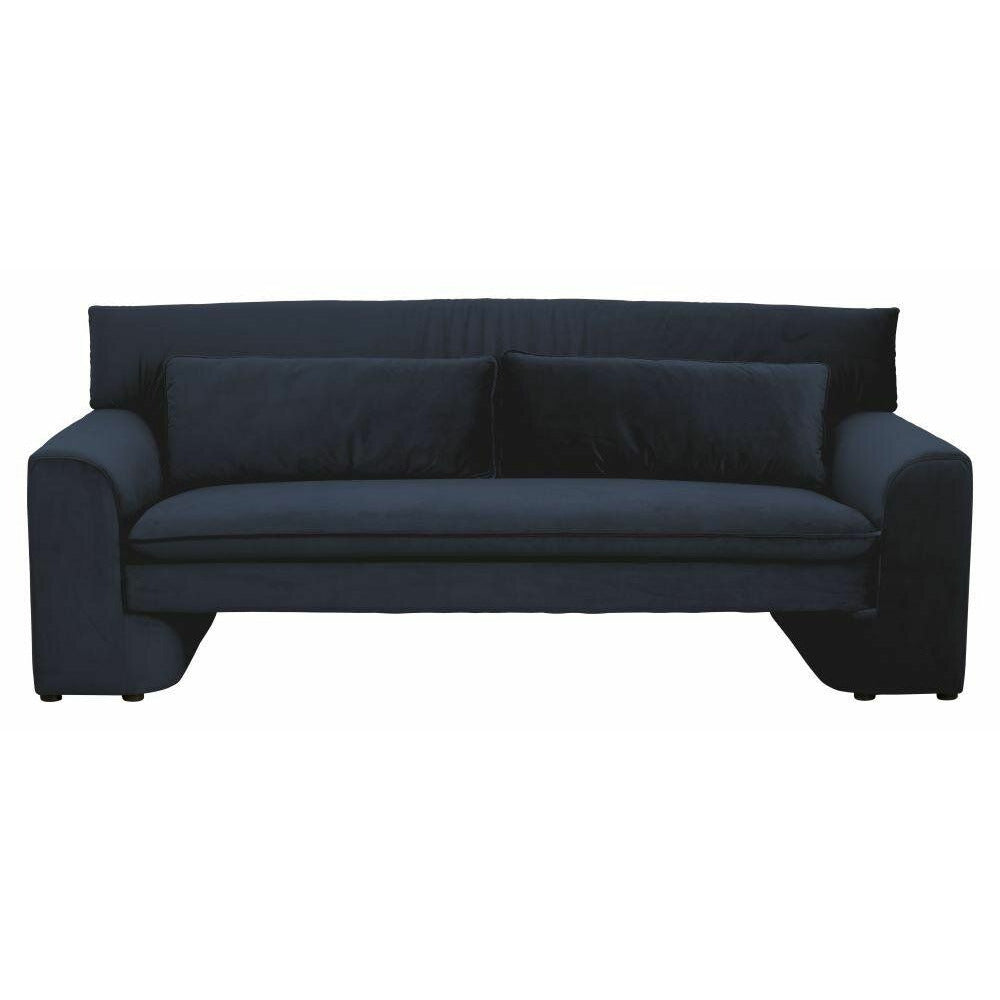Sofá Geo Nordal com estofamento em veludo - L215 cm - azul escuro
