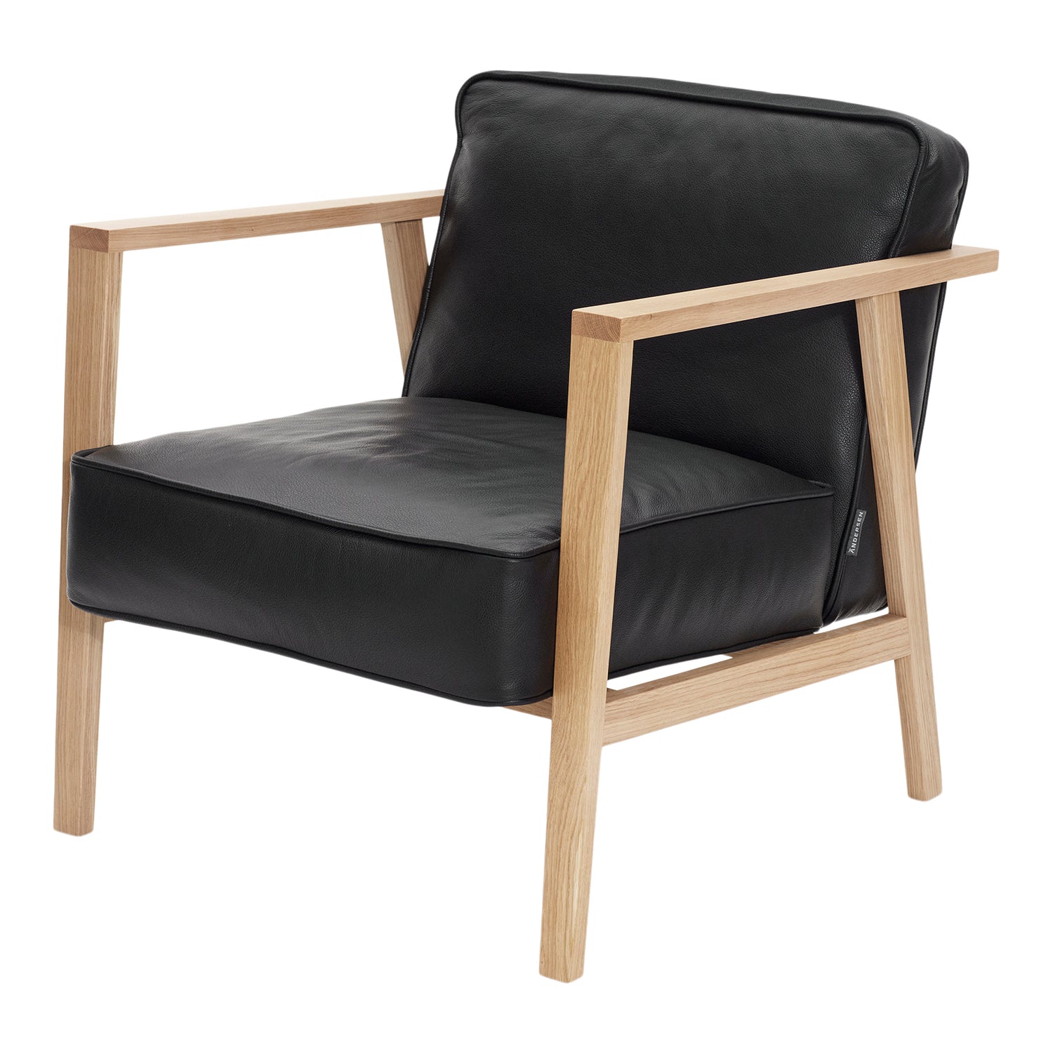 Móveis Andersen - Cadeira LC1 Lounge - Couro/moldura preta em carvalho