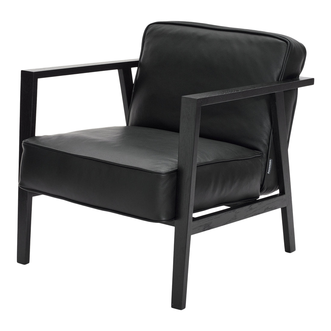 Móveis Andersen - Cadeira de lounge LC1 - couro preto/moldura em preto lacado