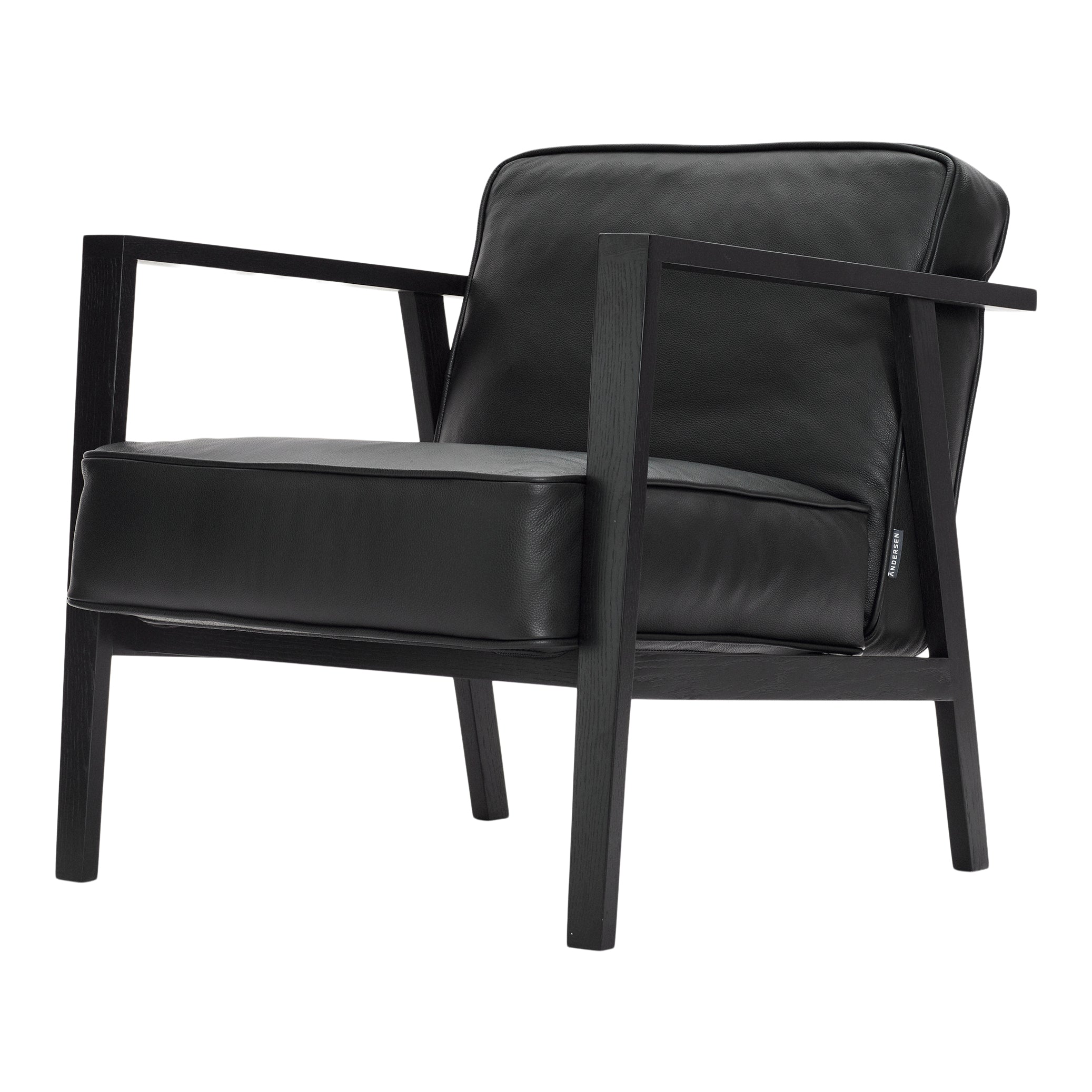 Móveis Andersen - Cadeira de lounge LC1 - couro preto/moldura em preto lacado