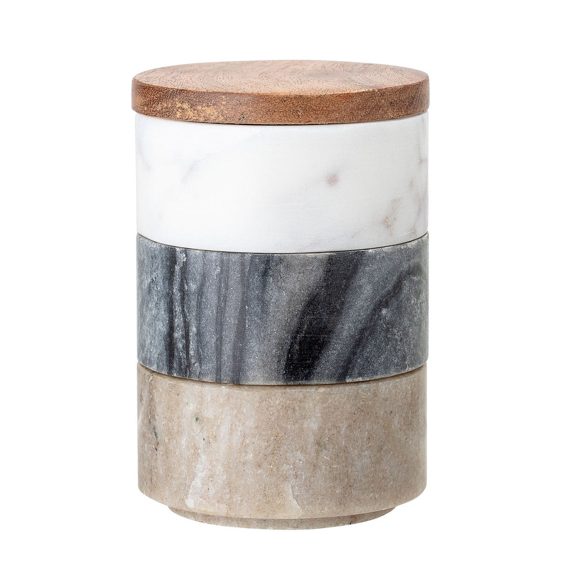 Coleção criativa Mael Pot w/tampa, branca, mármore