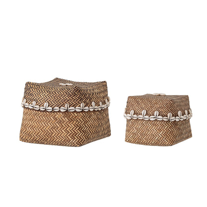 Bloomingville Seval Basket com tampa, natureza, bambu