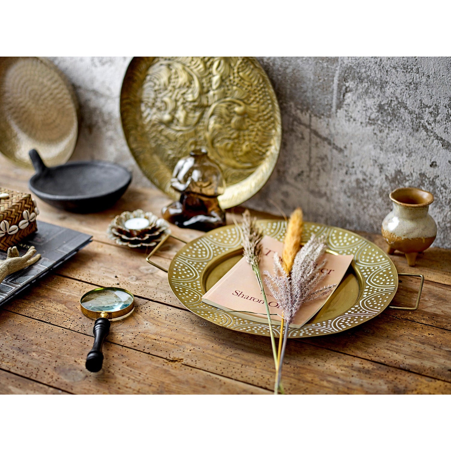 Bloomingville Seval Basket com tampa, natureza, bambu