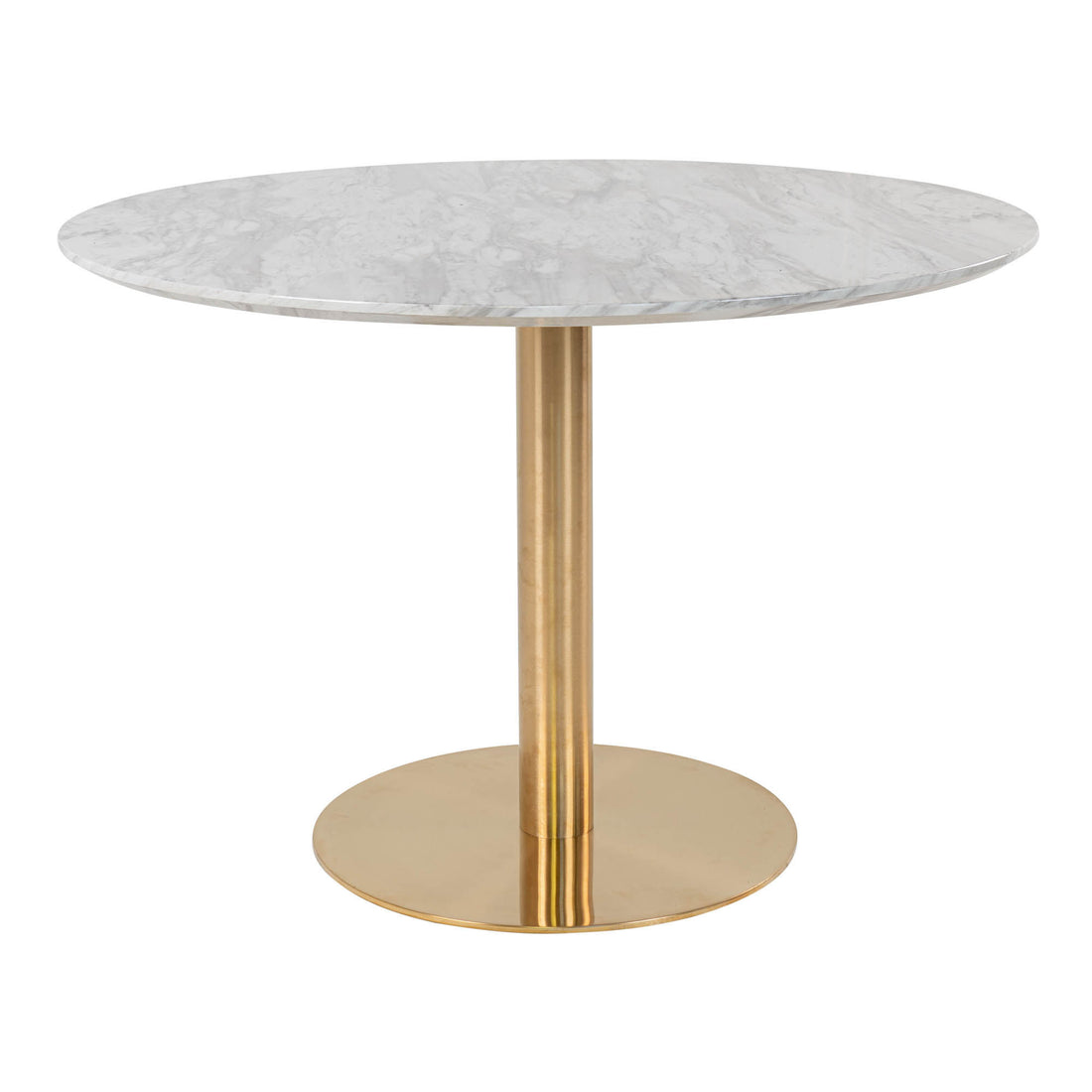 Mesa de jantar de Bolzano - mesa de jantar com top em marmore e pernas na aparência de bronze Ø110x75cm - 1 - pcs