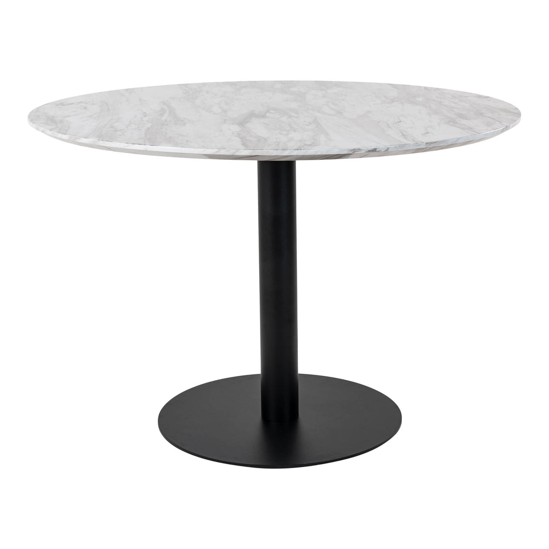 Mesa de jantar de Bolzano - mesa de jantar com top em look de mármore e pernas pretas Ø110x75cm - 1 - pcs