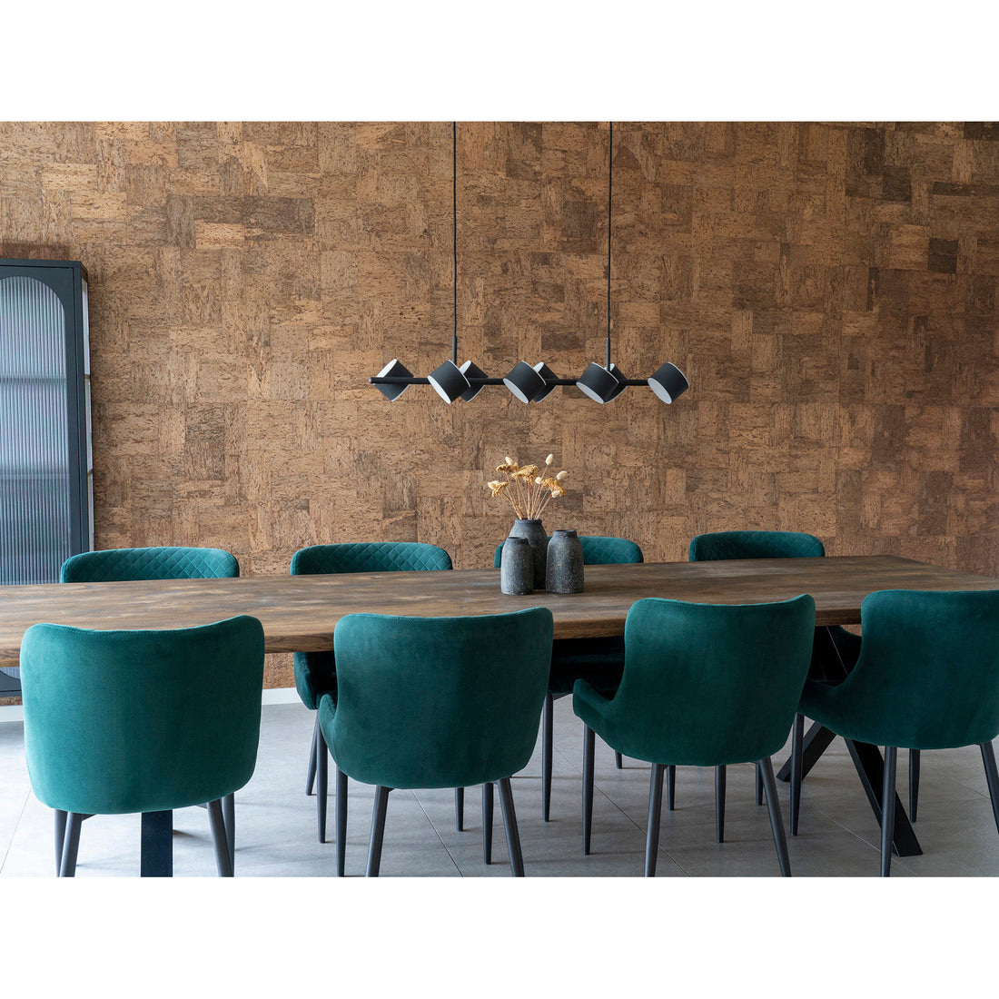 Mesa de jantar Toulon - mesa de jantar em carvalho oleado defumado com borda ondulada - preparada para placas adicionais 300x100xh75cm - 1 - PCS