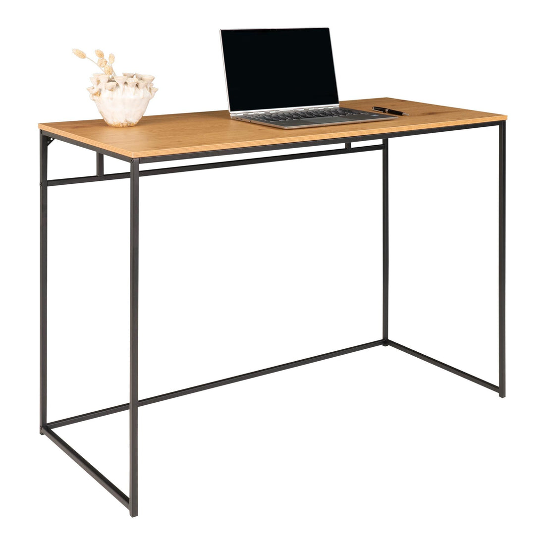 Desktop Vita - Desk com moldura preta e mesa de carvalho superior 100x45x75 cm - 1 - PCs