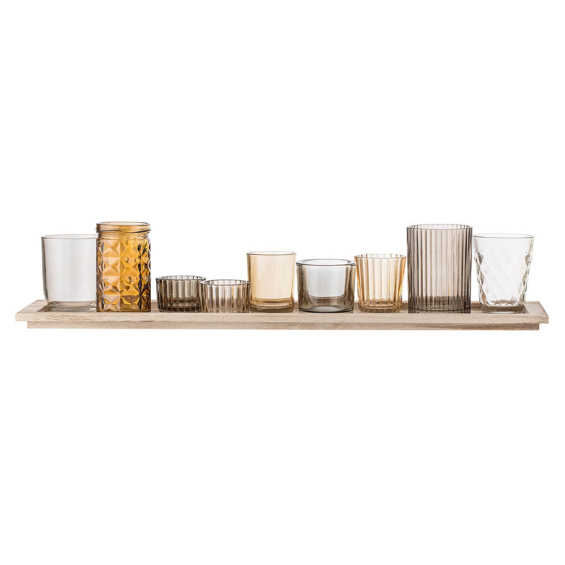 Bloomingville Sanga Bakke m/Fyrfadsstage, Brun, Glas - Bloomingville - DesignGaragen.dk