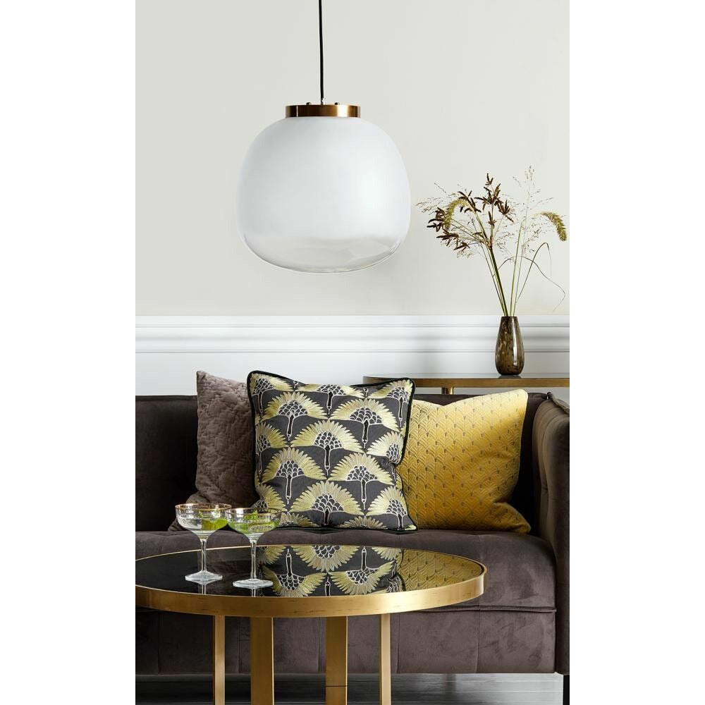 Pendente FROST em vidro fosco e transparente - ø40 cm - acabamento branco/dourado