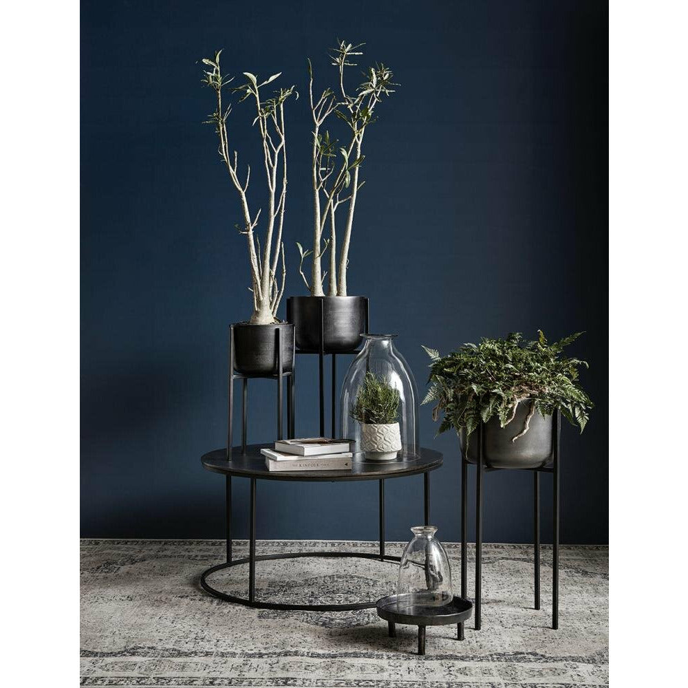 Nordal Plant stand em ferro - H60 cm - preto / oxidado