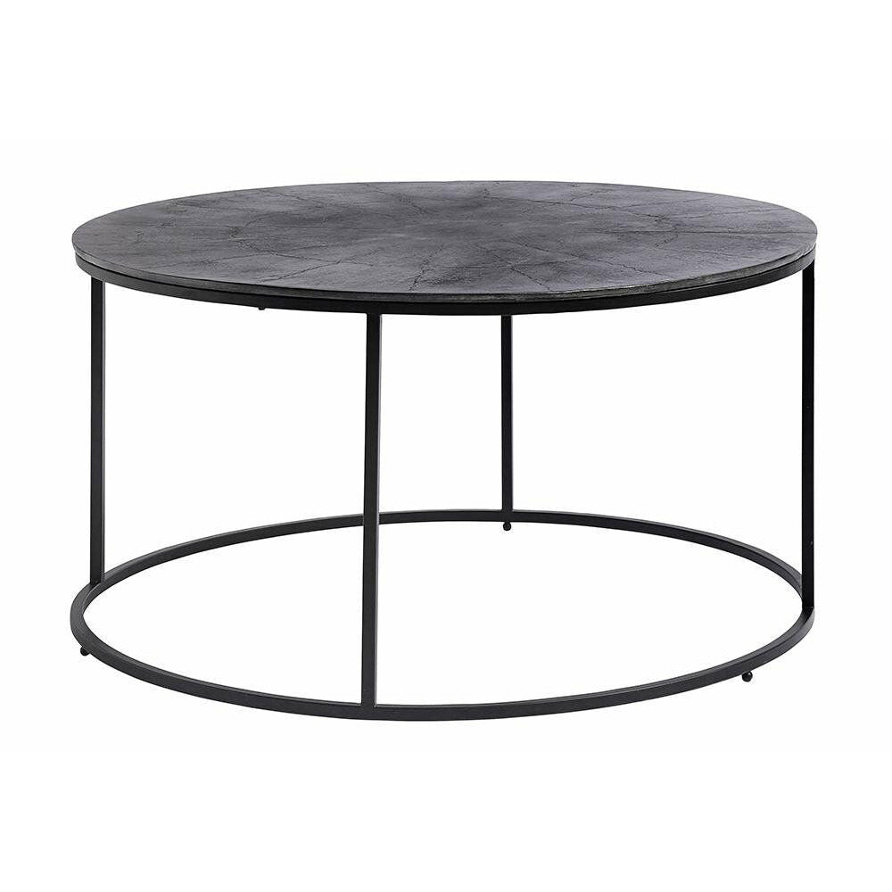 Mesa baixa Nordal Round em ferro - ø90 cm - preto / oxidado