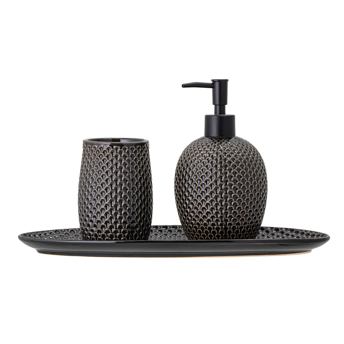 Conjunto de dispensadores de sabão de Bloomingville Hrin, cinza, grés