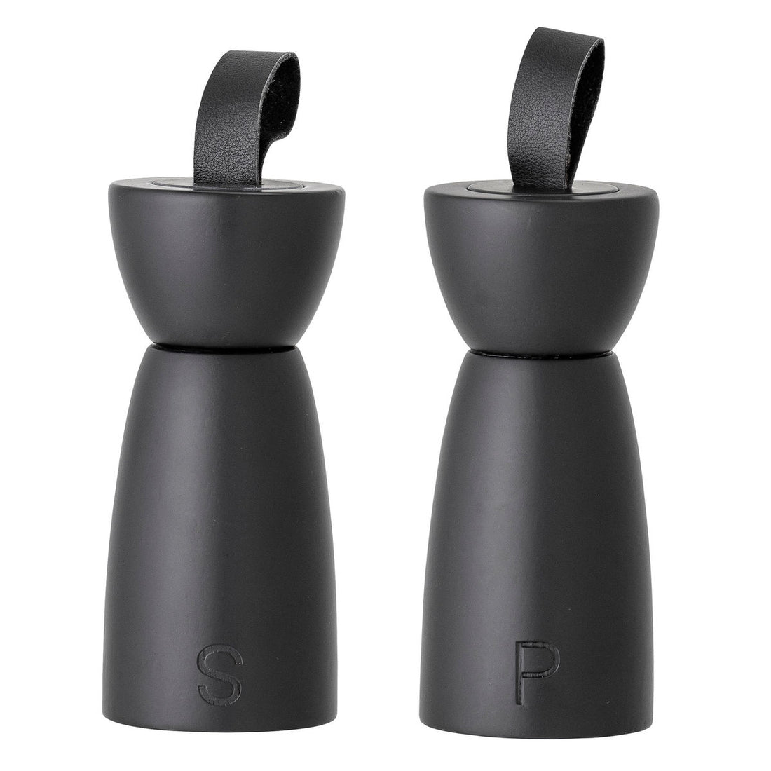 Bloomingville Hanif Salt &amp; Pepper Grinder, preto, árvore de borracha