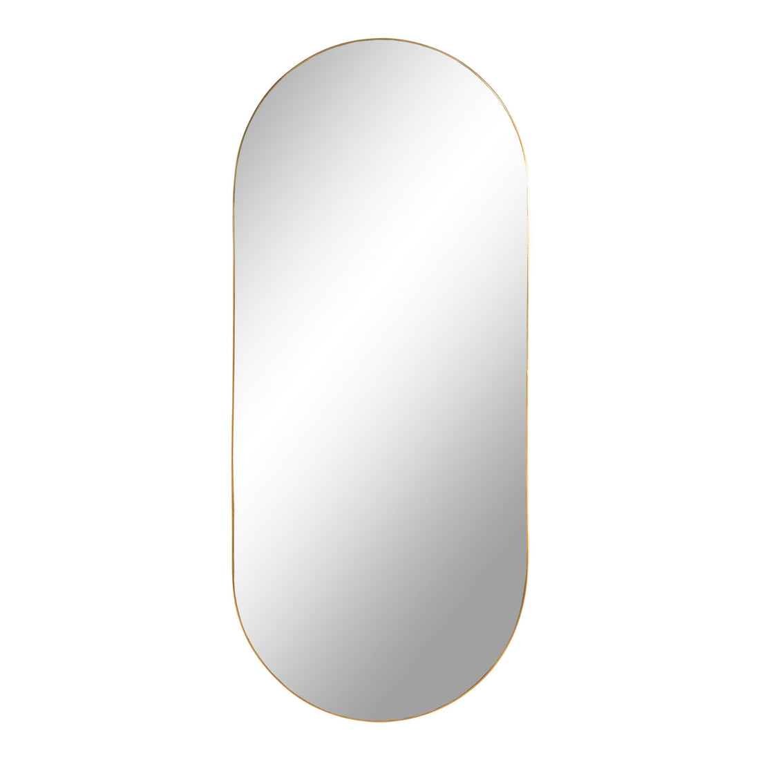 Jersey Mirror Oval - espelho oval em aço, aparência de latão, 35x80 cm - 1 - PCS