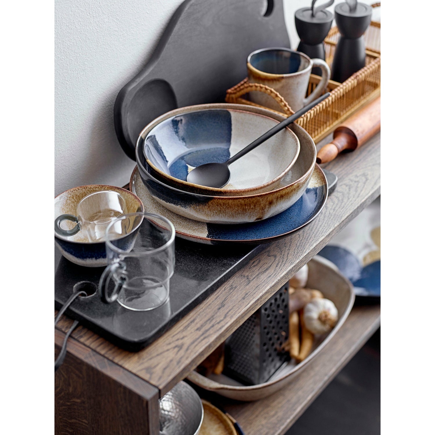 Bloomingville Jules Prato para servir, Grey, Stoneware