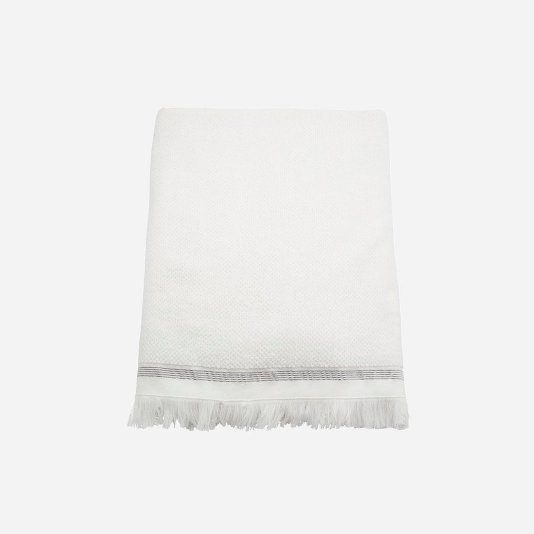 Toalha Meraki, 100x180 cm, branca com listras cinza-l: 100 cm, W: 180 cm