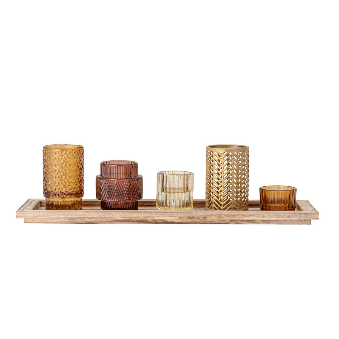 Bloomingville Sanga Bakke m/Fyrfadsstage, Brun, Glas - Bloomingville - DesignGaragen.dk