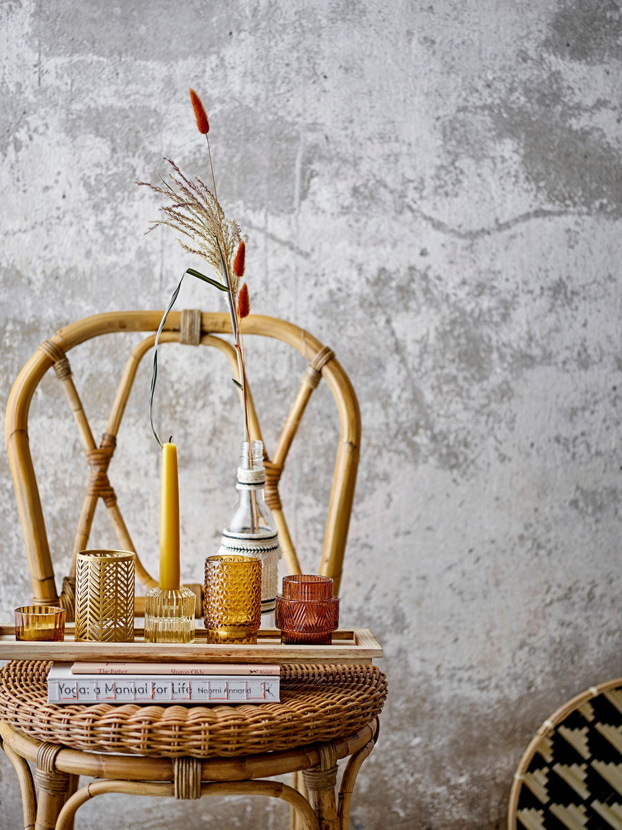 Bloomingville Sanga Bakke m/Fyrfadsstage, Brun, Glas - Bloomingville - DesignGaragen.dk