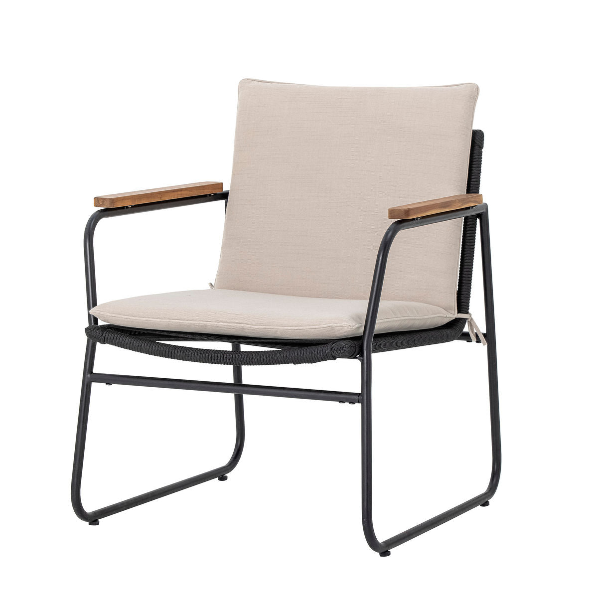 Bloomingville Hampton Lounge Chair, preto, metal