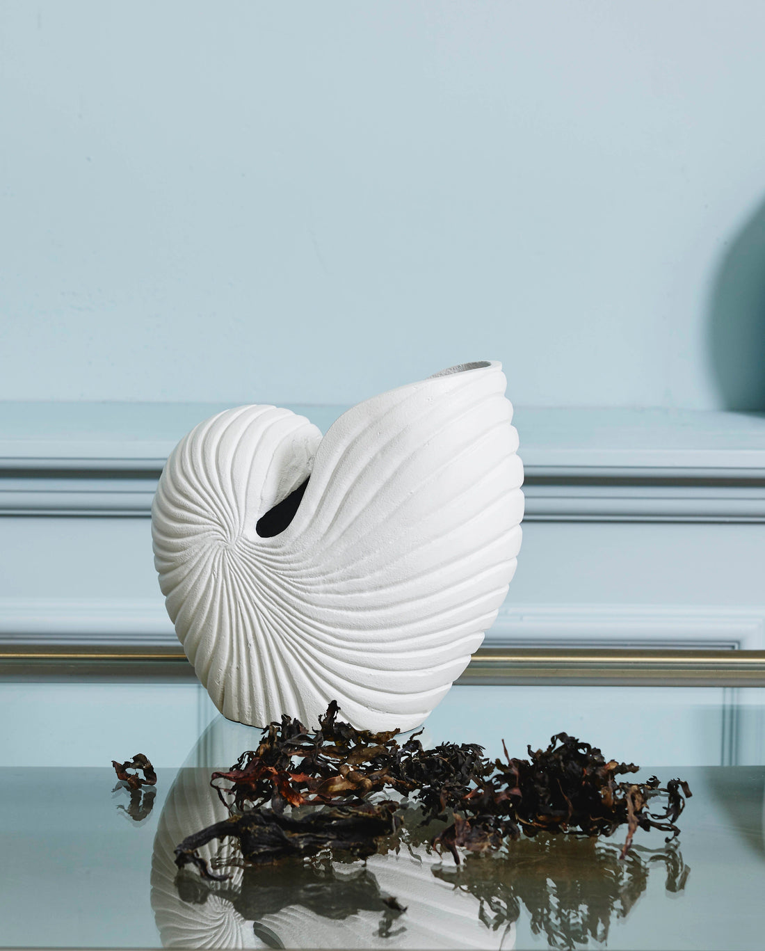 Vaso de flor Rakitu - Conch - H25 cm - branco