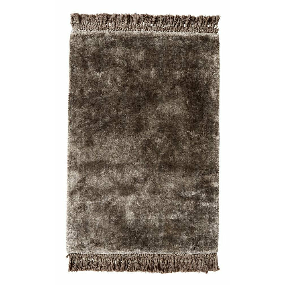 Carpete nobre com franjas - 160x240 - cinza quente