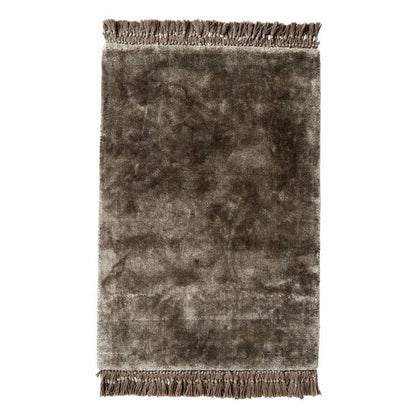 Carpete nobre com franjas - 160x240 - cinza quente
