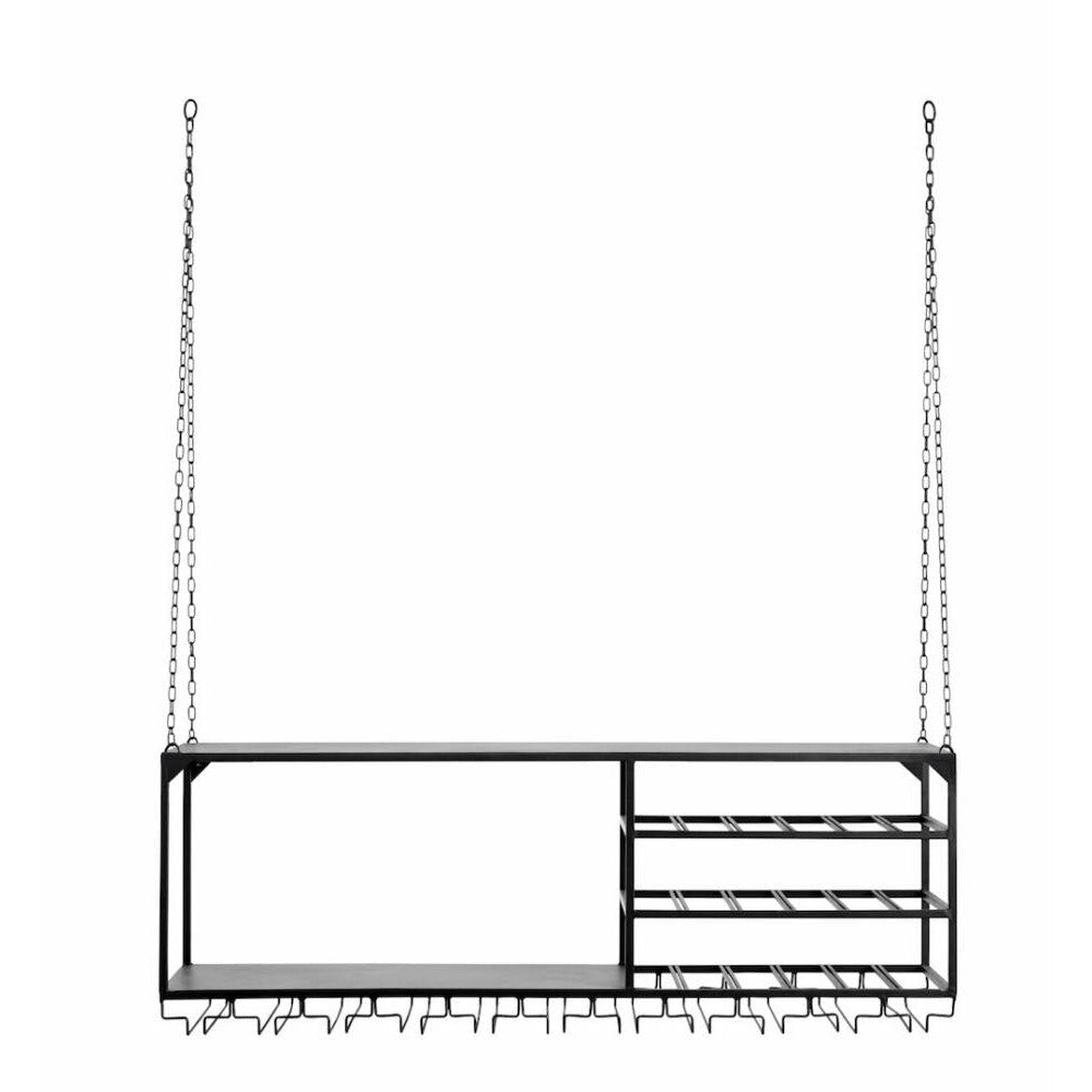 Prateleira de cozinha Nordal LOFT em ferro para pendurar - 120x30 cm - preto