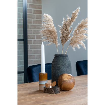 Fazenda do Lighthouse - Faróis em mármore, marrom, suporte de latão, 10x7x5.5 cm