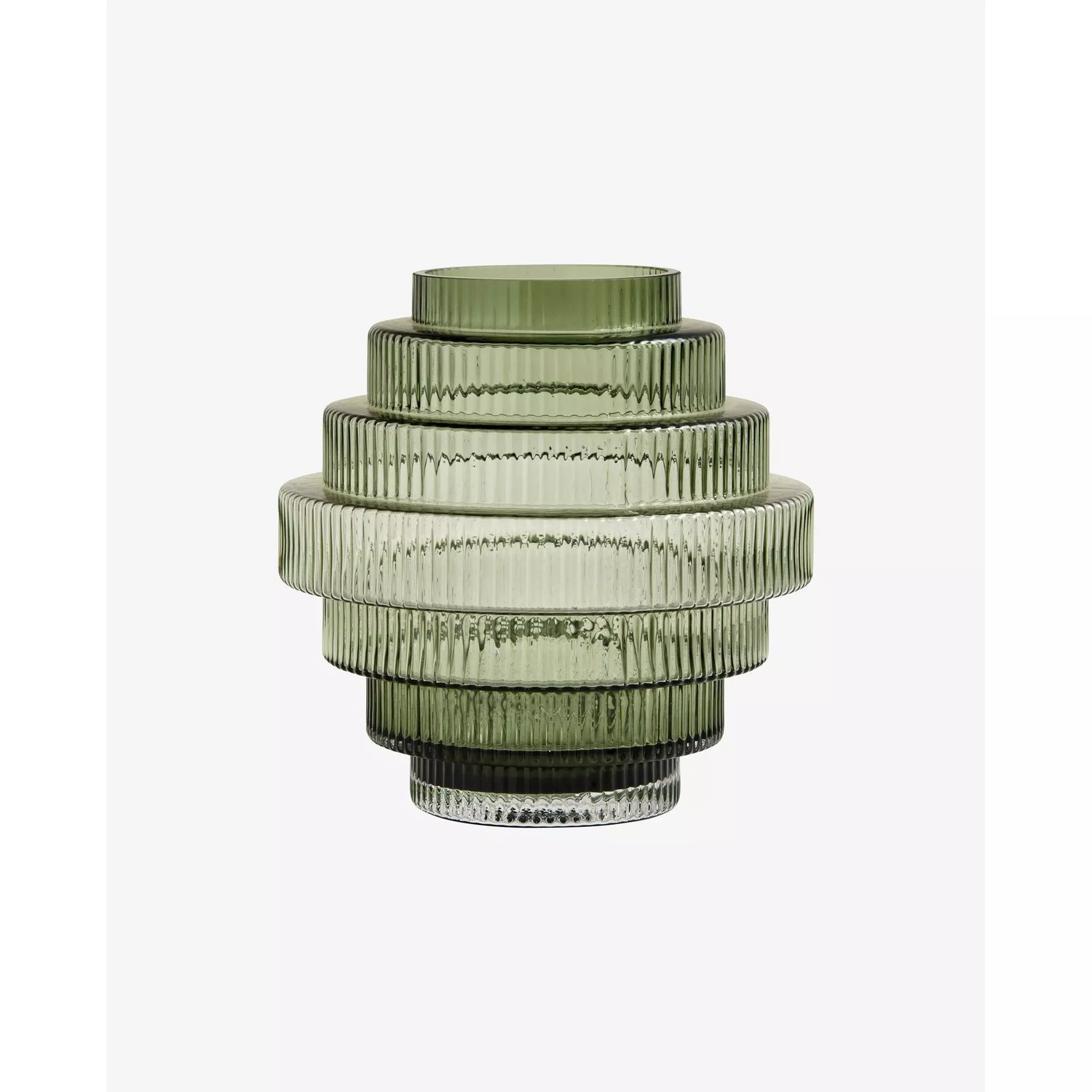 Nordal - Rill Vase com ranhuras - H24 cm - Vissen Green