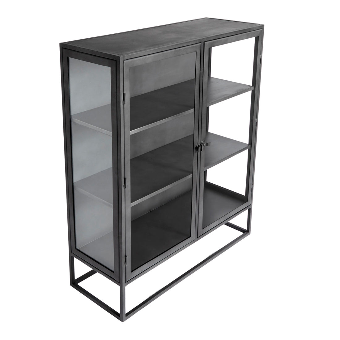 Vitrine skab Boston - Sort (LGB) - Jern - W: 110 H: 130 D: 40 cm - Muubs - DesignGaragen.dk