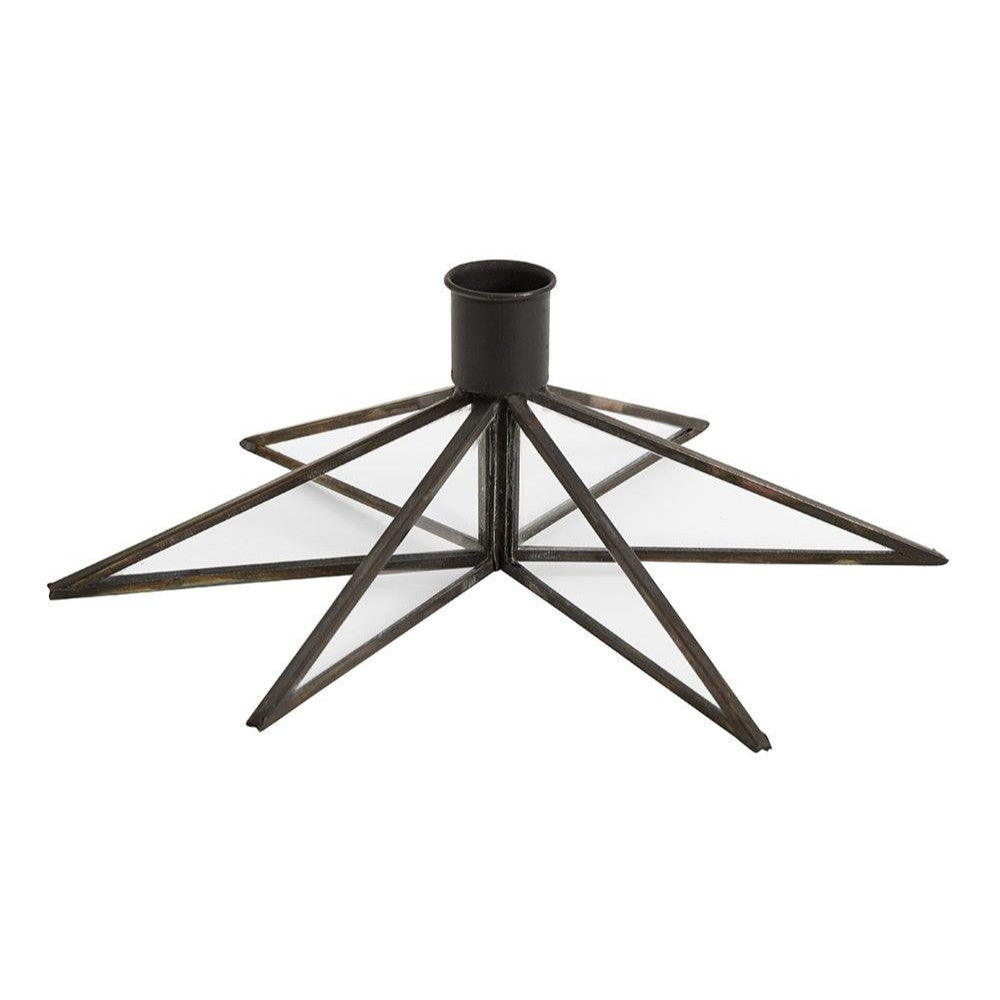 Nordal - Candlestick em ferro e vidro - estrela - Ø21 cm - preto