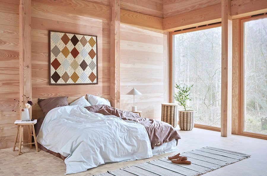 Oyoy Living listrado cesta de lavanderia - Natureza / Black