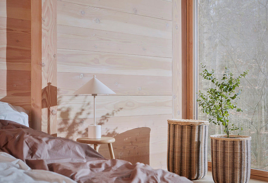 Oyoy Living listrado cesta de lavanderia - Natureza / Black