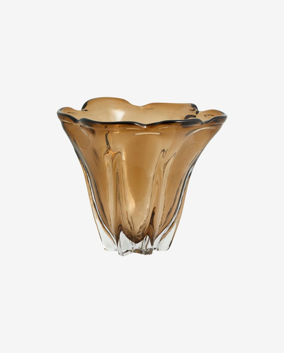 Vaso de vidro masta - h22 cm - marrom