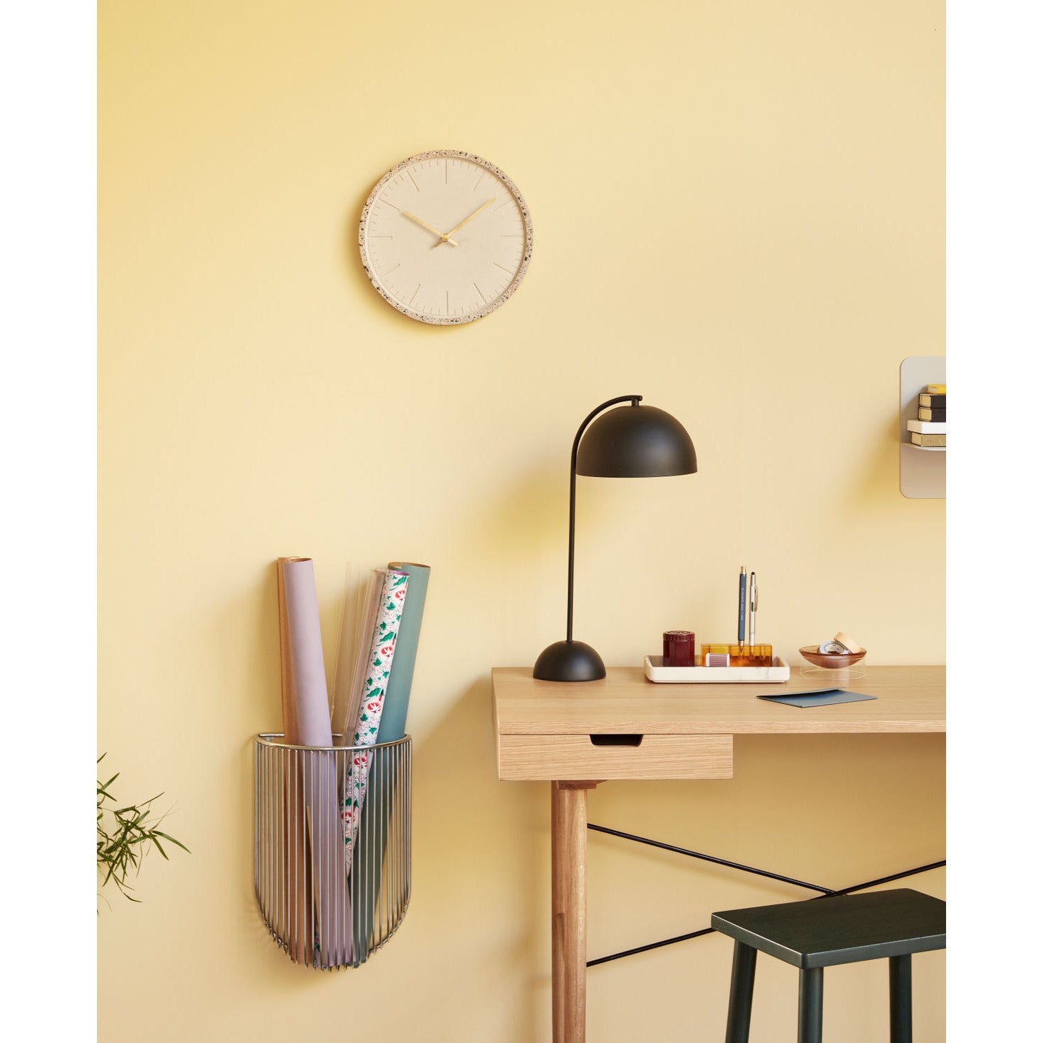 Hübsch Iris Wall Basket Nickel (conjunto de 2)