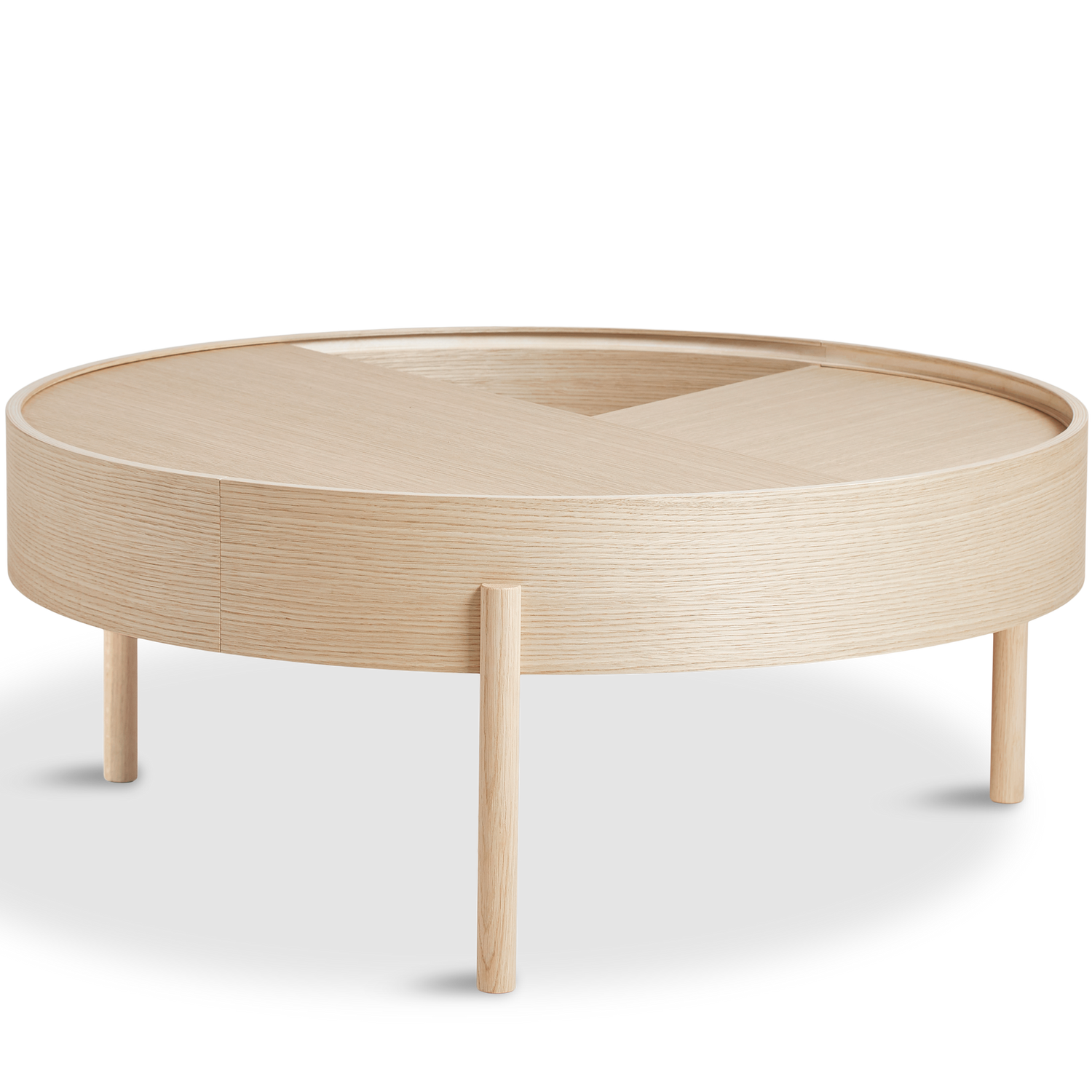 Woud - Arc Coffee Table (89 cm) - cinzas pigmentadas brancas