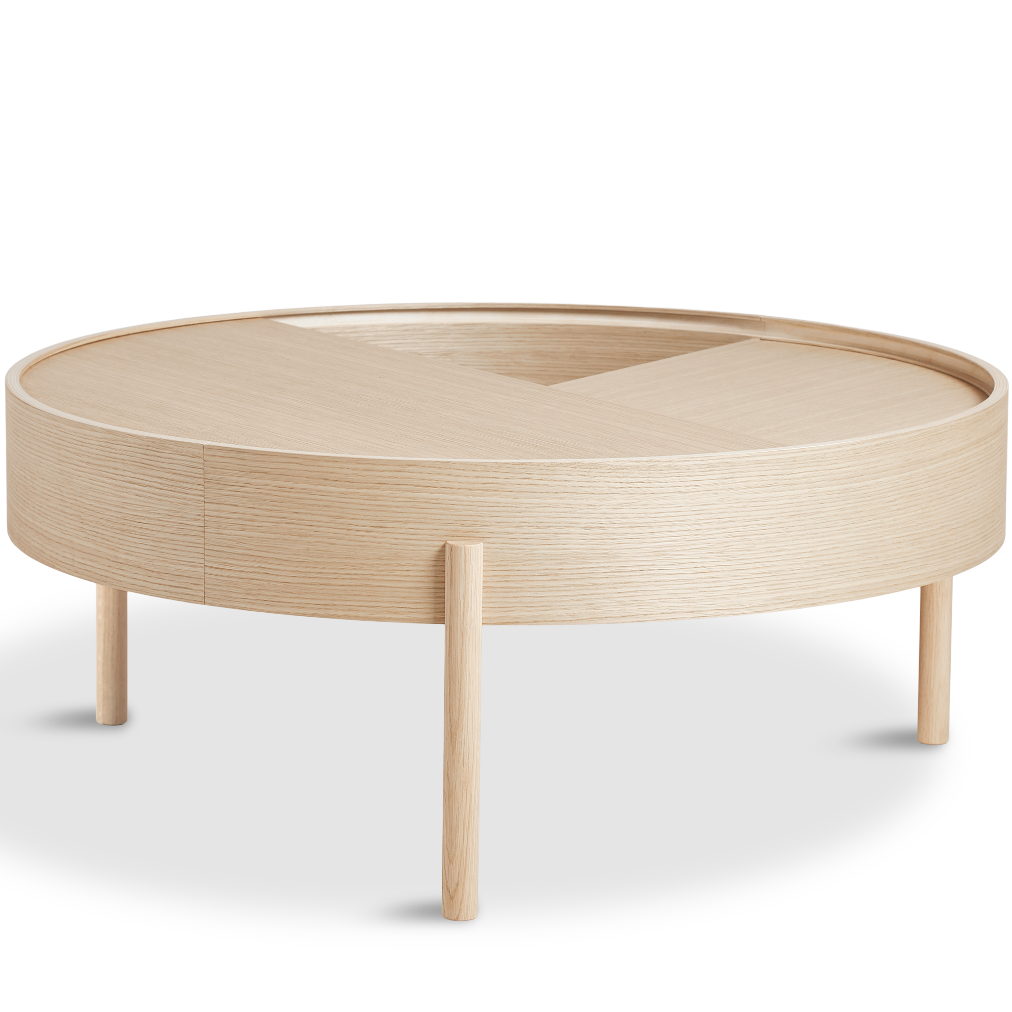 Woud - Arc Coffee Table (89 cm) - cinzas pigmentadas brancas