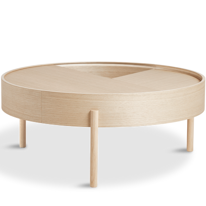 Woud - Arc Coffee Table (89 cm) - cinzas pigmentadas brancas