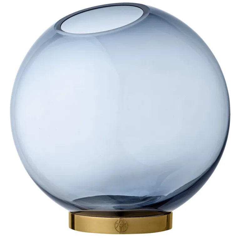 AYTM Globe Rund Glasvase Navy/Guld Stor - AYTM - DesignGaragen.dk