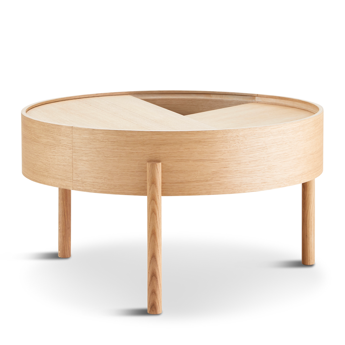 Woud - Arc Coffee Table (66 cm) - carvalho lacado pigmentado branco