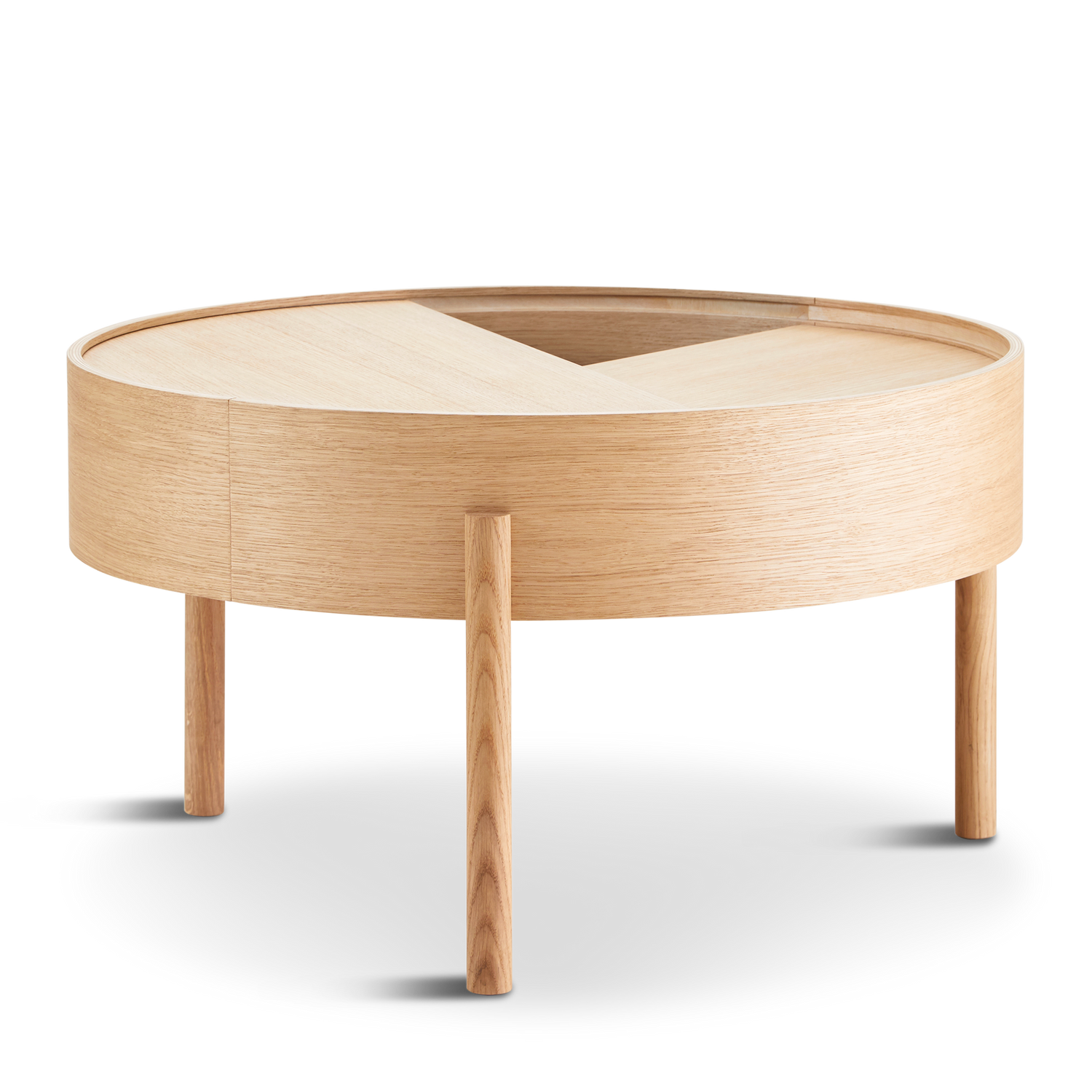 Woud - Arc Coffee Table (66 cm) - carvalho lacado pigmentado branco