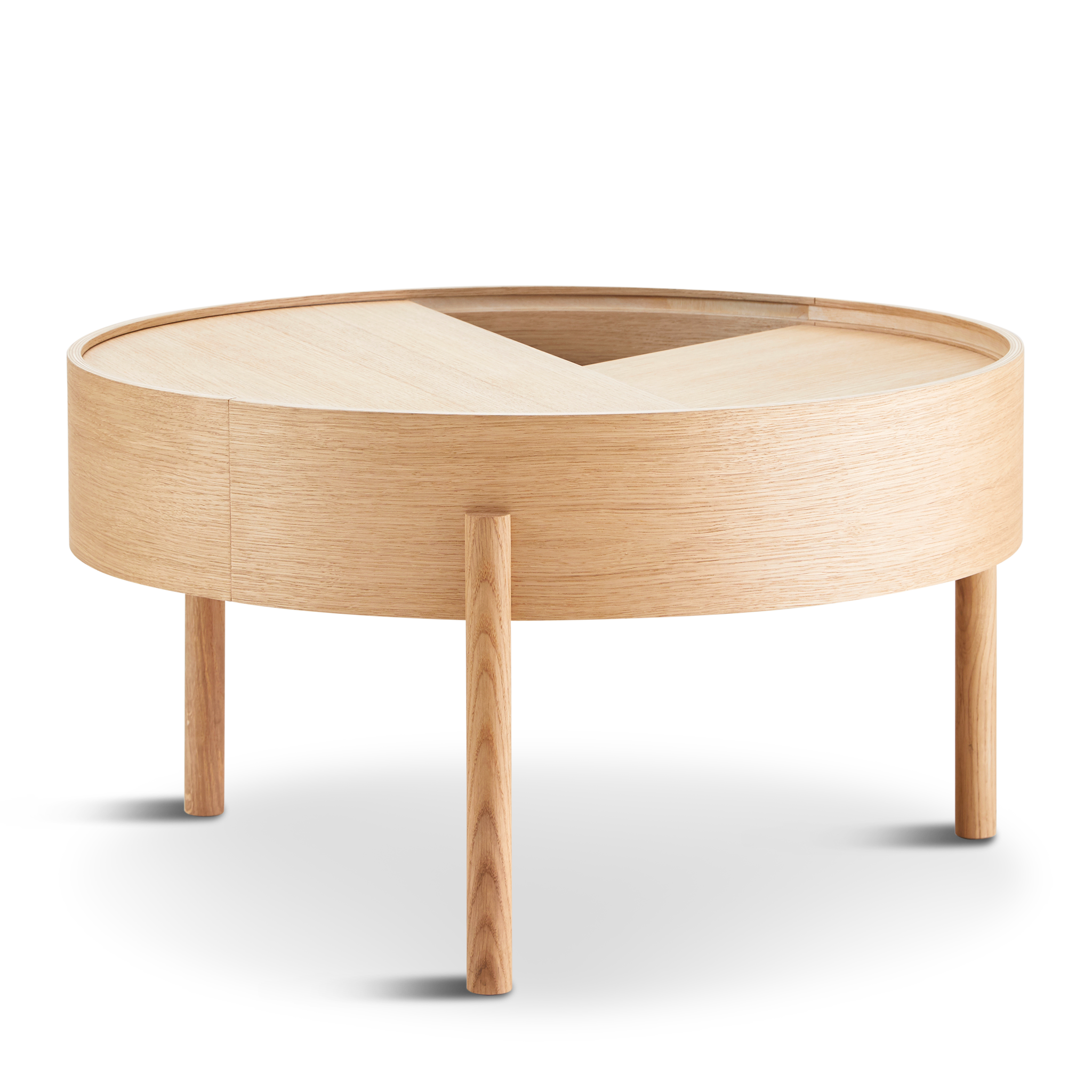 Woud - Arc Coffee Table (66 cm) - carvalho lacado pigmentado branco