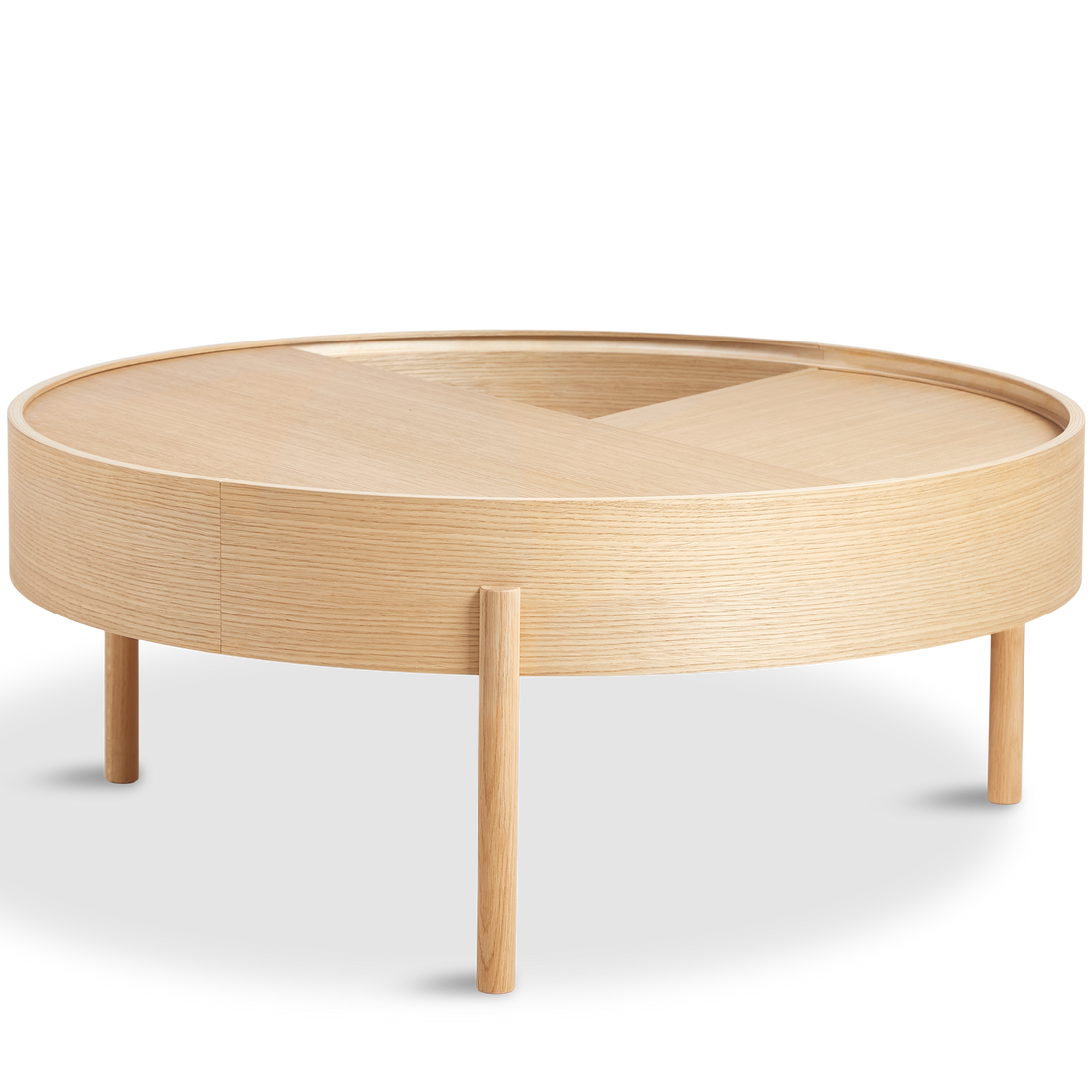 Woud - Arc Coffee Table (89 cm) - carvalho lacado pigmentado branco