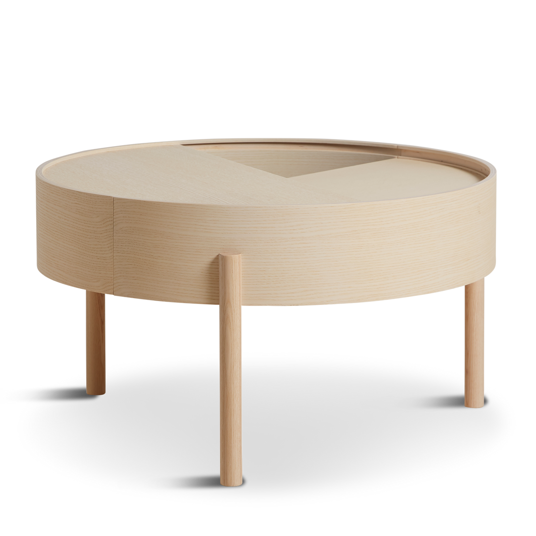 Woud - Arc Coffee Table (66 cm) - cinzas pigmentadas brancas