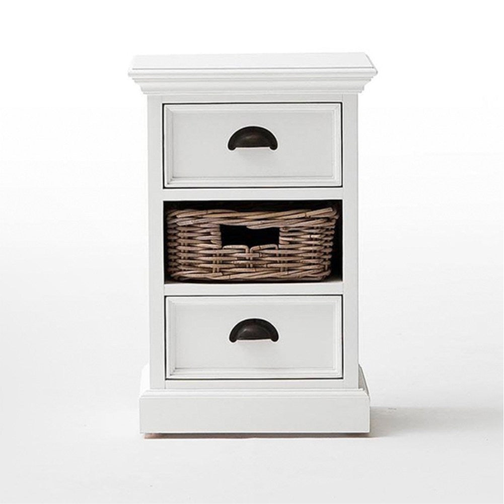 Mesa de cabeceira de halifax com gaveta de vime