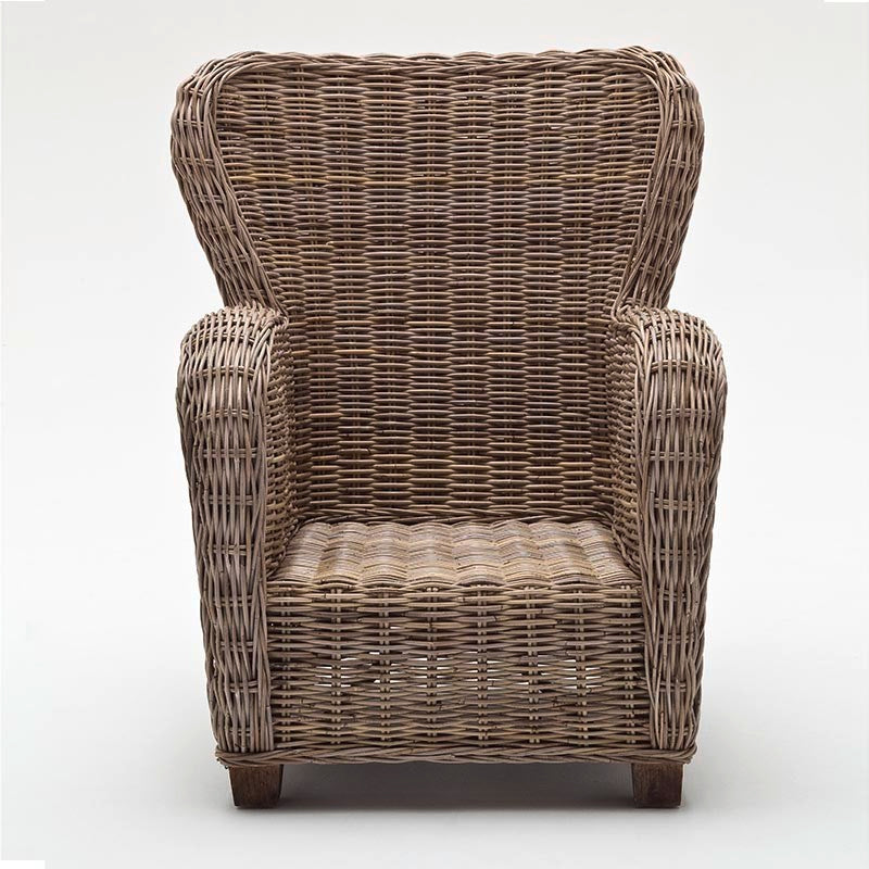 Wickerworks Queen Håndflettet Lænestol i Naturligt Rattan med Hynder - NovaSolo - DesignGaragen.dk