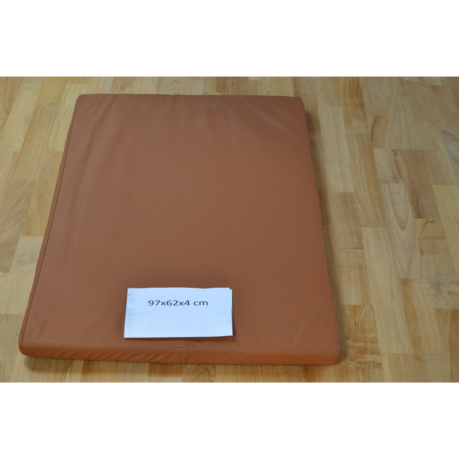 Almofada de couro Cognac 97x62x4 cm