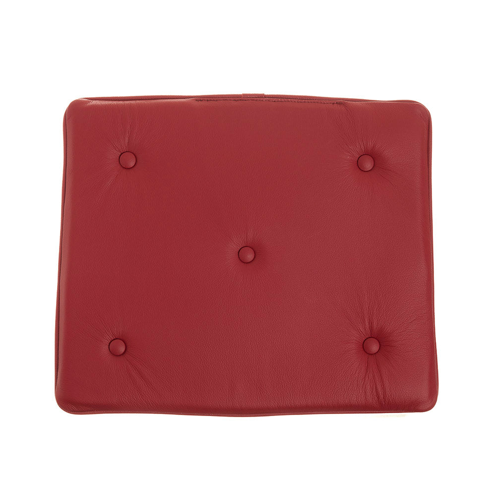 Almofada de couro para a cadeira chinesa pp66 em couro vermelho com botões
