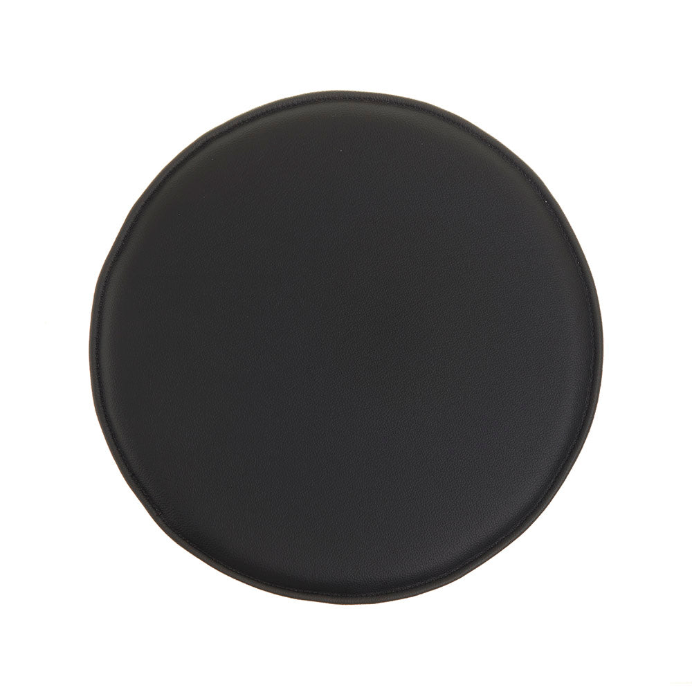 Almofada redonda universal Ø 39,5 cm em couro preto
