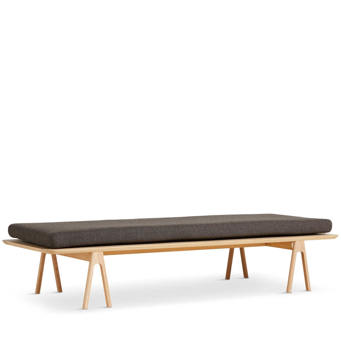 Woud - Level Daybed - Bouklé marrom escuro/Oak 190x76.50x41 cm